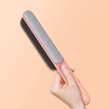 Double Sided Bed Cleaning Brush Sofa Hair Removal Dust Brush Clothes Brush - Pink