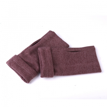 1 Pair Girl Cotton Fingerless Gloves Warm Arm Hand Long Warmer Mittens for Winter - Dark Red