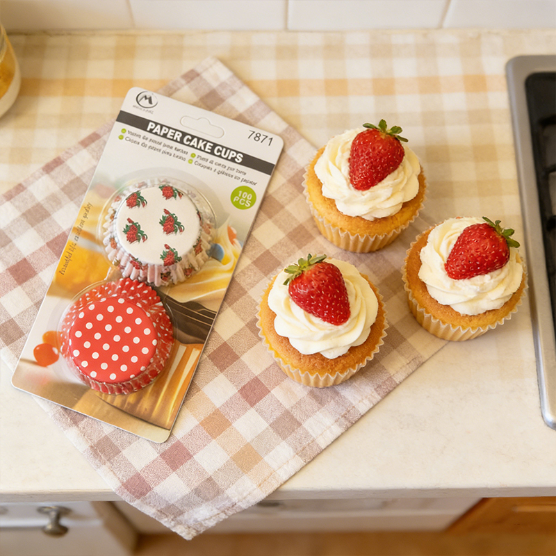 100Pcs Muffin Cupcake Paper Cups Cupcake Liner Baking Muffin Box Cup Case Random Colours