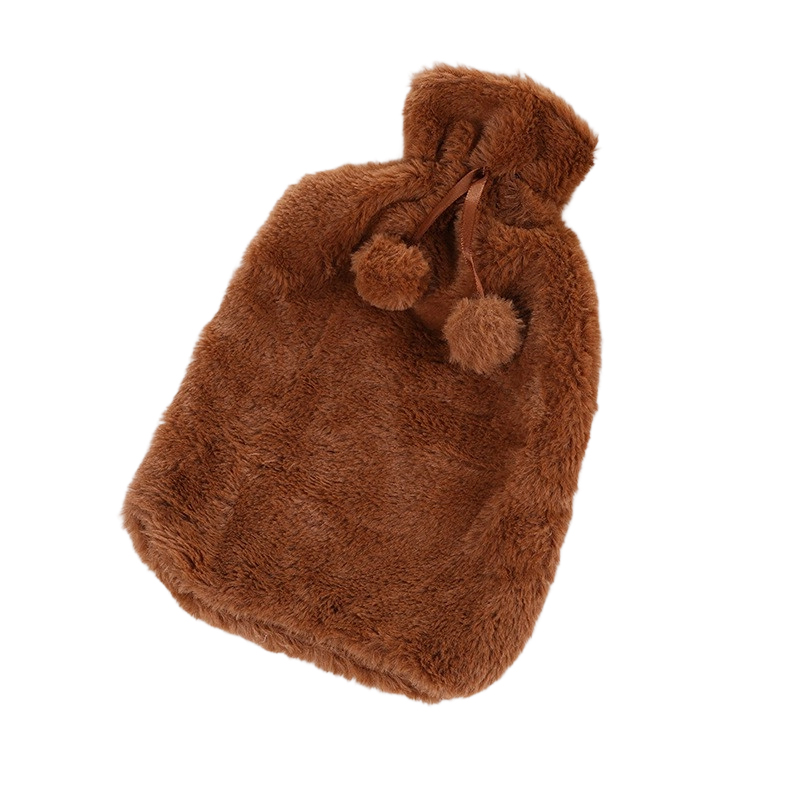 2L Large Hot Water Bottle Quality Hot Water Bottles Body Warmer Hand Warmer with Soft Warm Plushy Cover - Coffee