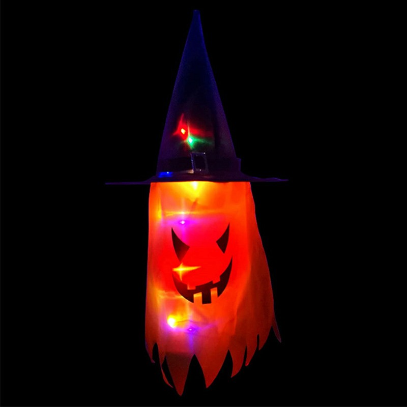 LED Light Ghost Windsock Halloween Decor Garden Decor Props Party Home Hanging - Yellow