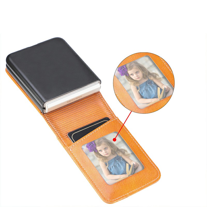 PU Leather Hybrid Hard PC Wallet Flip Case with Card Slots for Samsung Galaxy Z Flip 4 5G - Yellow