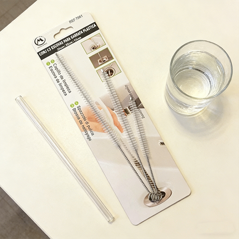 3PCS Flexible Sink Straw Pipe Cleaning Brush Set Assorted Sizes