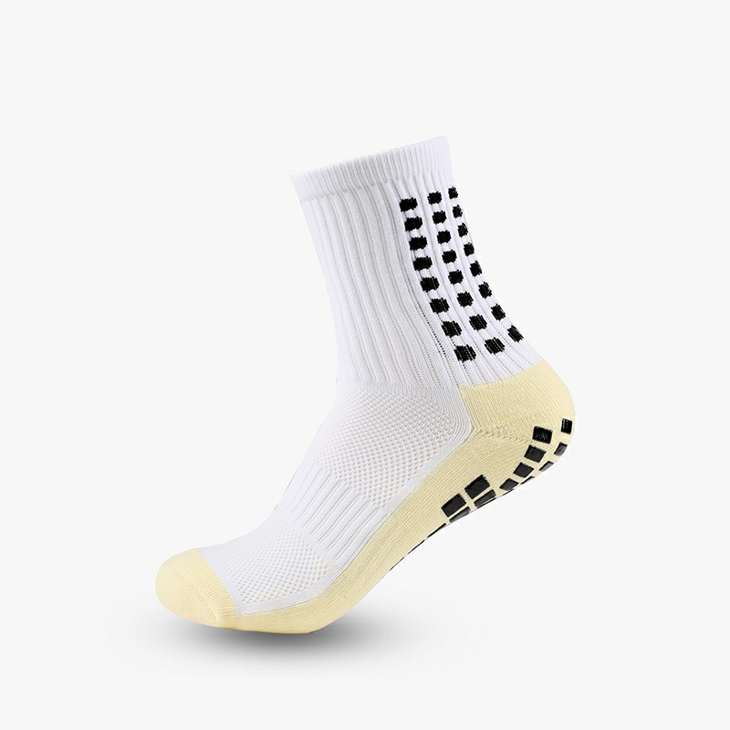 2 Pairs Men Anti Slip Football Socks Sport Socks Athletic Long Socks - White