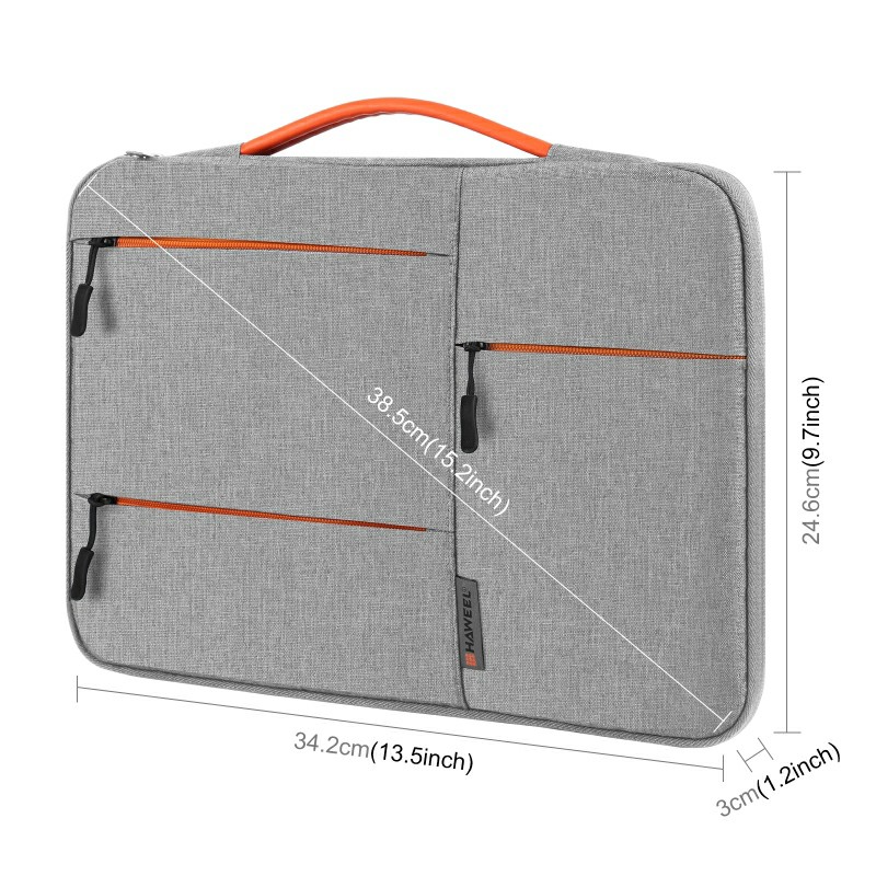 13 inch 360 Degree Protective Laptop Polyester Bag Compatible with 13 Inch Laptop - Grey