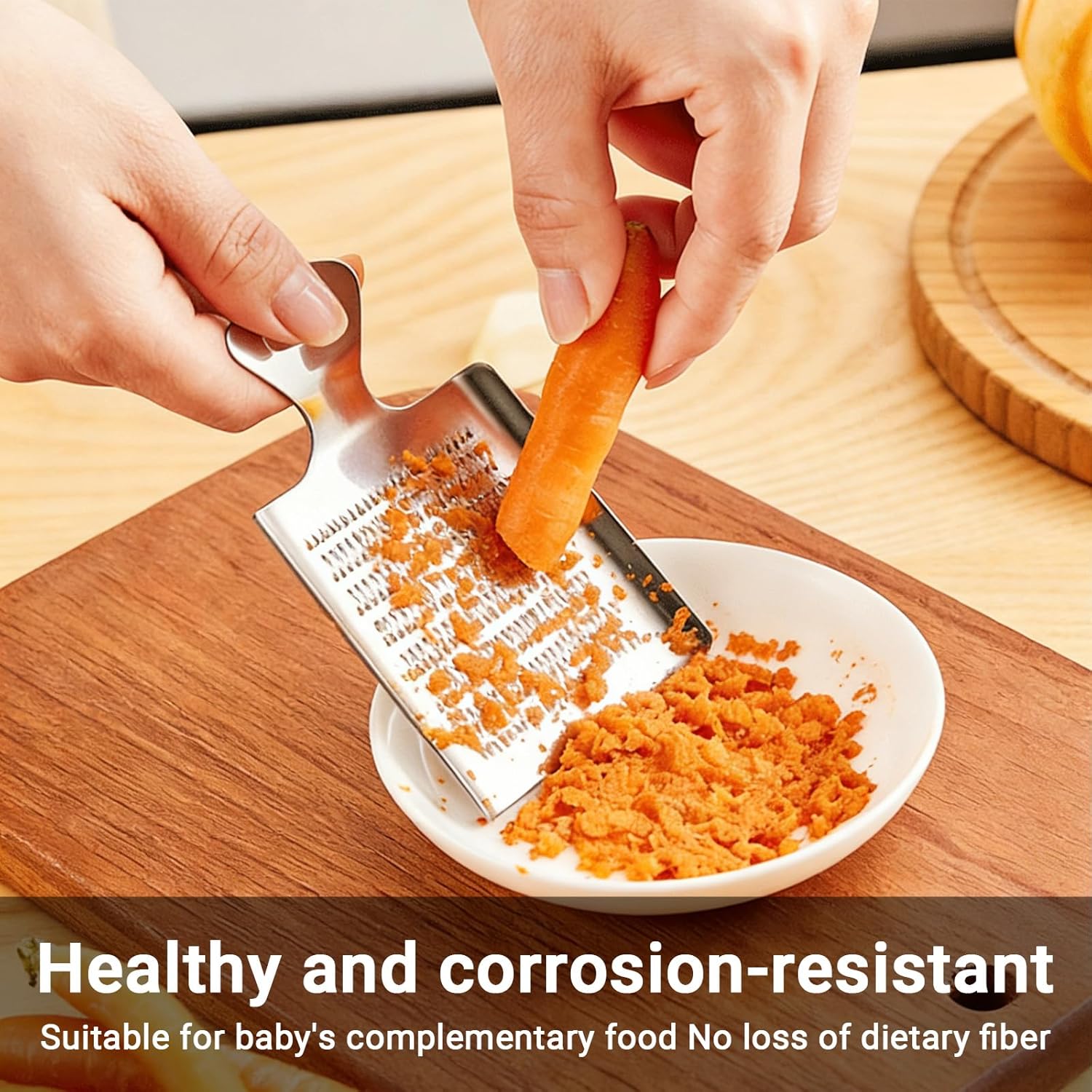 Stainless Steel Ginger Grater Flat Ginger Garlic Grater 7.5 x 7.2cm