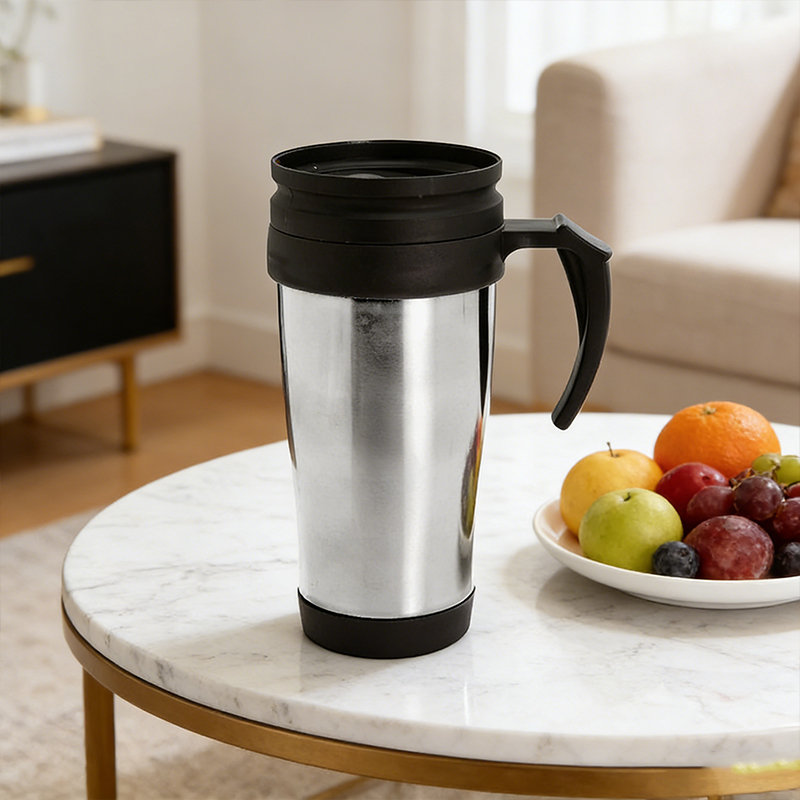 450mL Car Coffee Tea Travel Mug with Handle Stainless Steel Insulated Mug