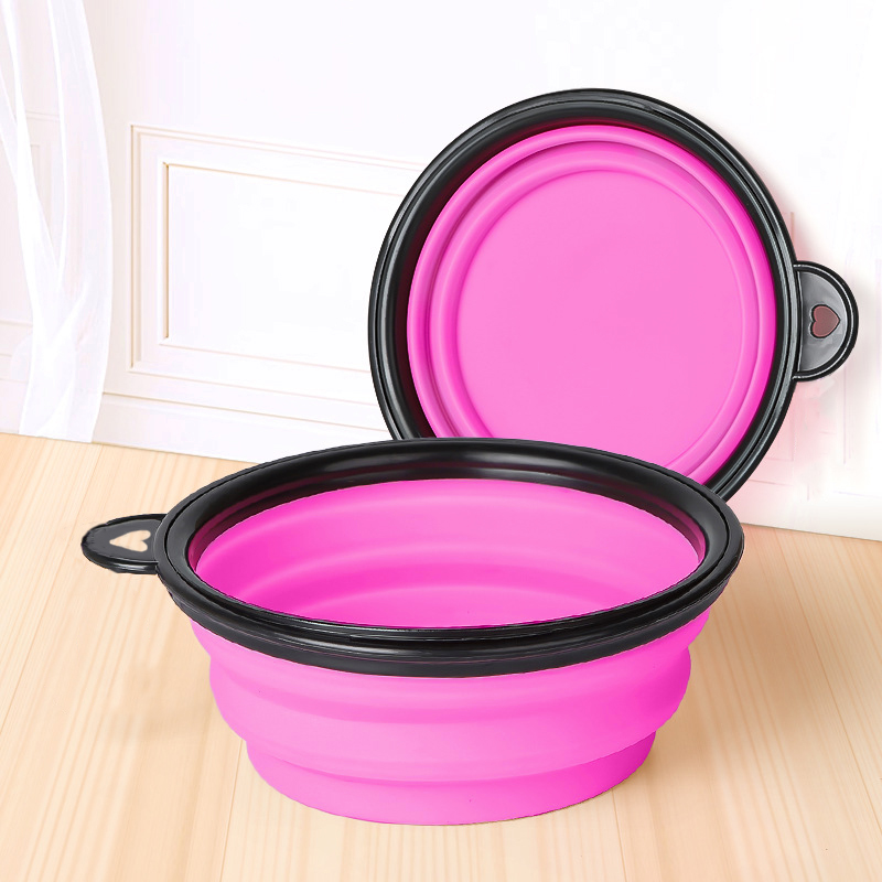 Collapsible Pet Bowl Dog Cat Portable Water Drinking Bowl 17 x 15cm Random Colours