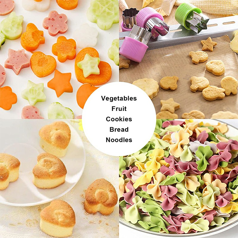 12 pcs Fruit Vegetable Cutter Cookie Stamps Mold Sets - Purple