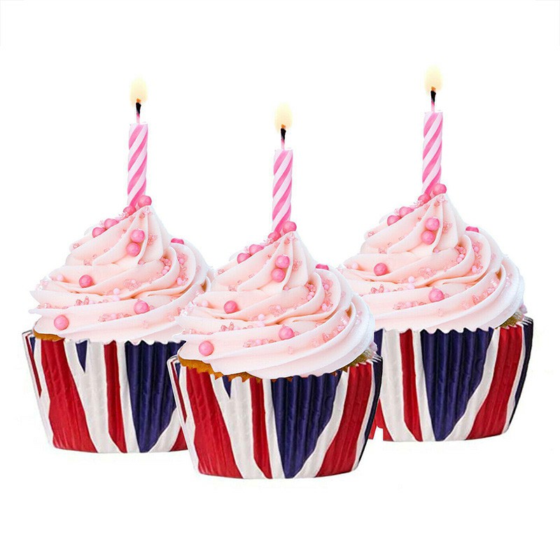100 pcs British Flag Pattern Mini Cupcake Liners Colorful Paper