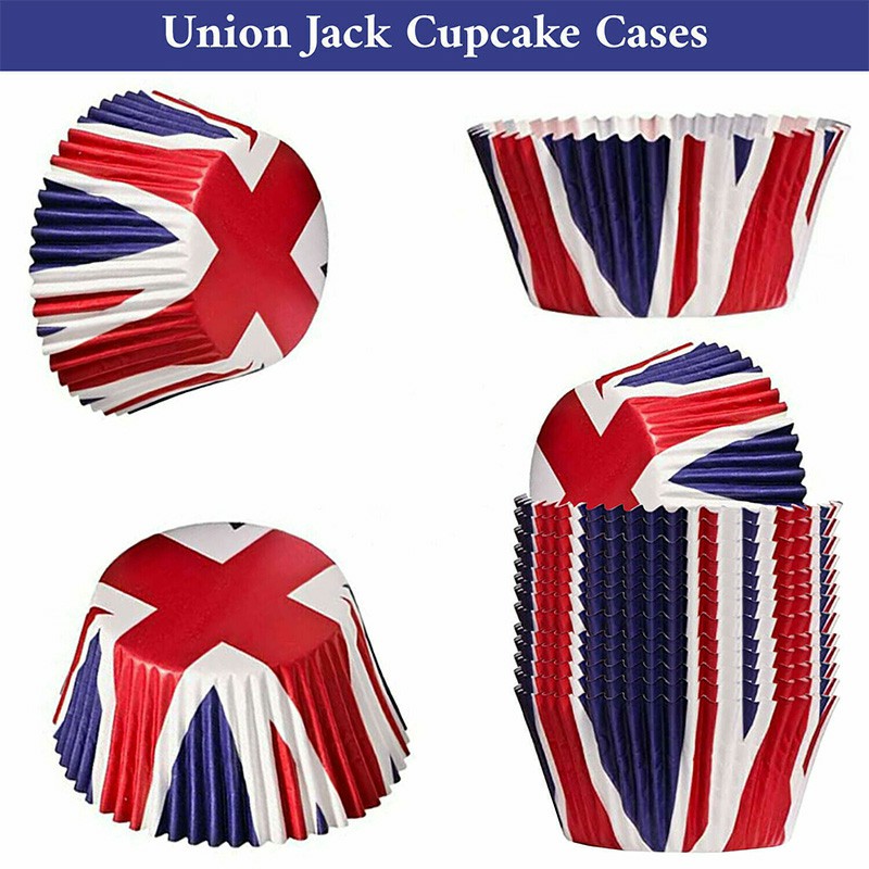 100 pcs British Flag Pattern Mini Cupcake Liners Colorful Paper