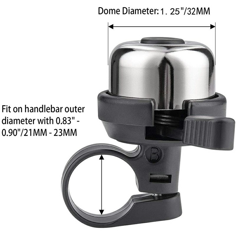 2 pcs Bike Bell Brass Mini Bicycle Ring Bell for Mountain Bike Road Bike Kid Bike Accessories - Silver