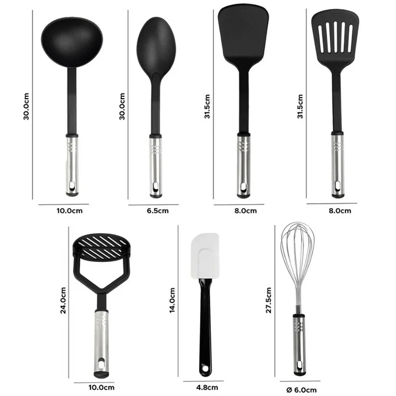 17PCS Cooking Utensil Plastic Kitchen Tool Utensil Cutlery Set Cooking Spatula Spoon Can Opener