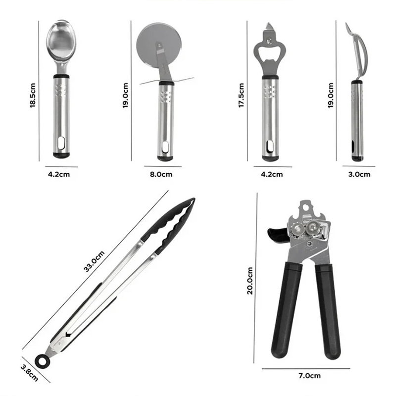 17PCS Cooking Utensil Plastic Kitchen Tool Utensil Cutlery Set Cooking Spatula Spoon Can Opener