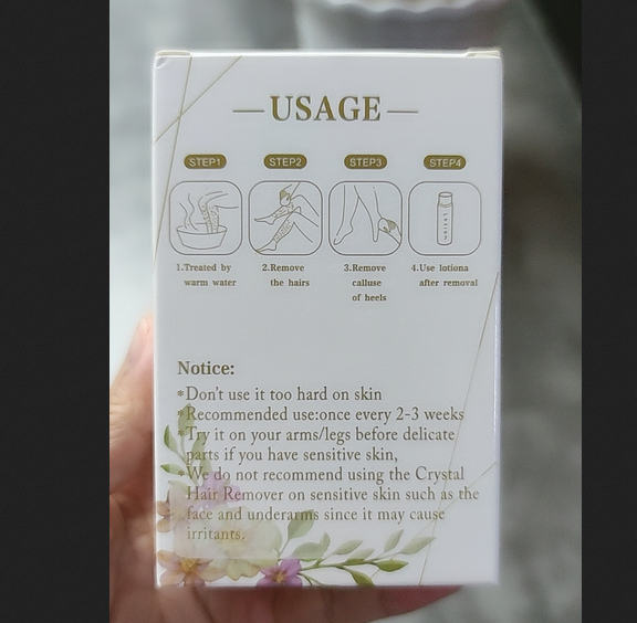 Painless Physical Hair Removal Epilators Crystal Hair Eraser for Body Arm Legs - Electroplating Silver