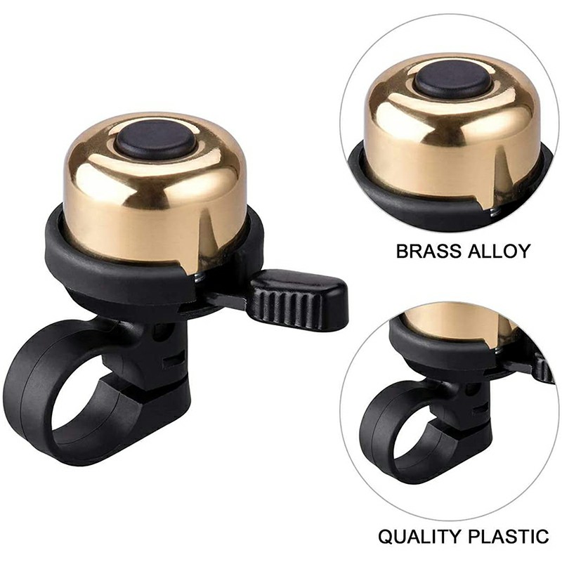 2 pcs Bike Bell Brass Mini Bicycle Ring Bell for Mountain Bike Road Bike Kid Bike Accessories - Gold
