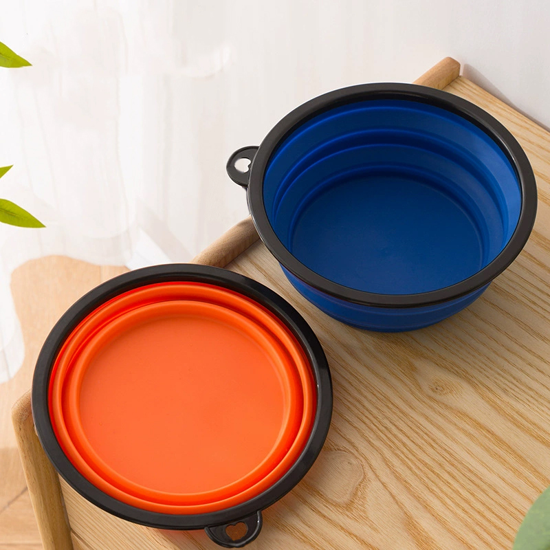 Collapsible Pet Bowl Dog Cat Portable Water Drinking Bowl 17 x 15cm Random Colours