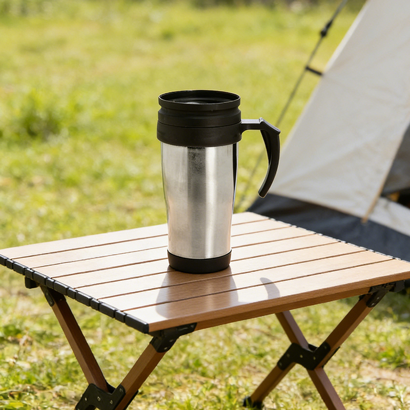 450mL Car Coffee Tea Travel Mug with Handle Stainless Steel Insulated Mug