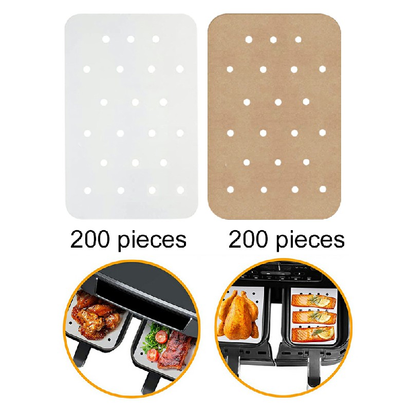 200X Disposable Paper Air Fryer Liners - White