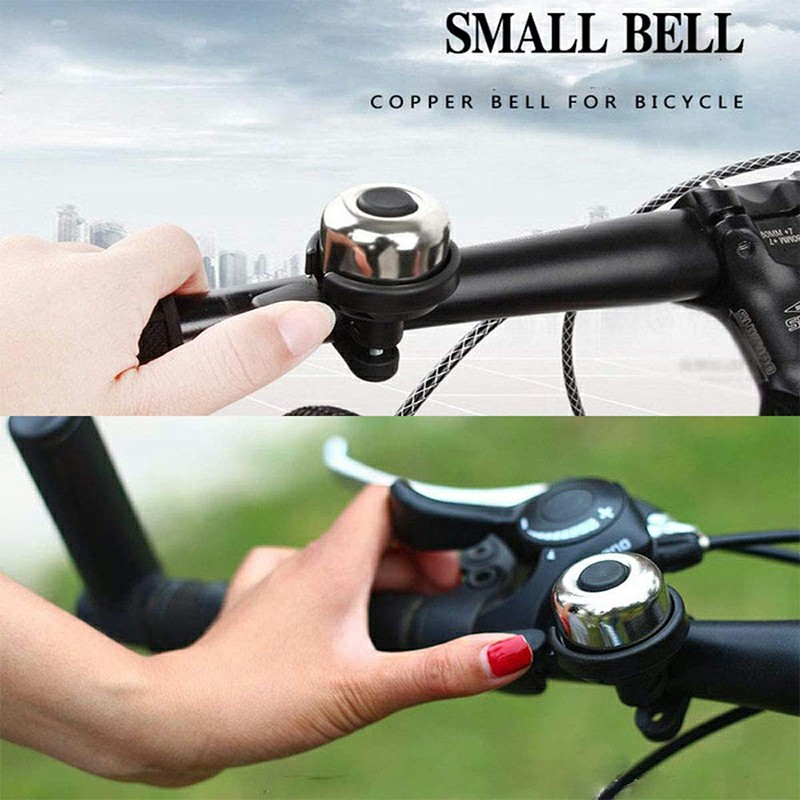 2 pcs Bike Bell Brass Mini Bicycle Ring Bell for Mountain Bike Road Bike Kid Bike Accessories - Silver