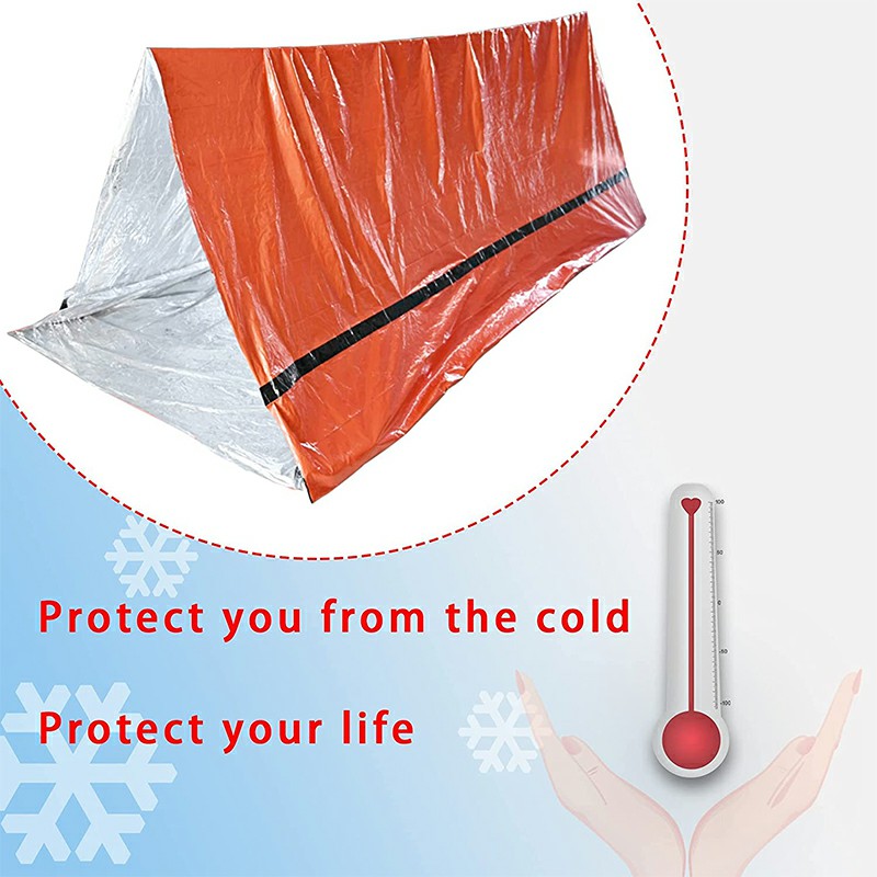 Disposable Shelter Tent Outdoor Ultralight Portable Camping Shelter - Orange