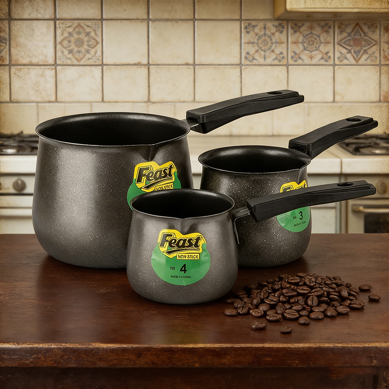 3PCS Turkish Style Stainless Steel Tea Set Coffee Maker with Long Handle 397g