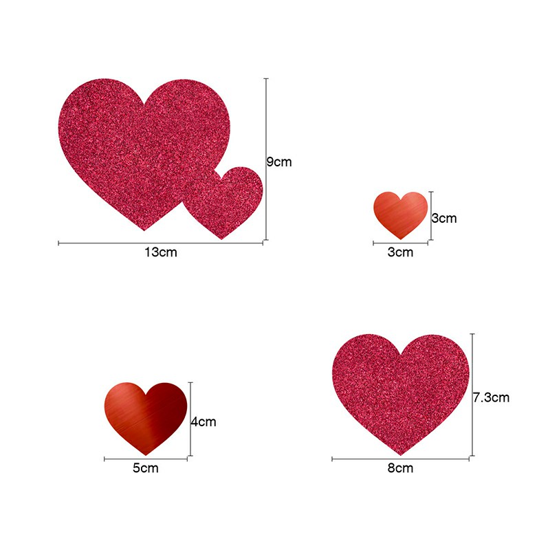 4M Red Love Heart Garland Hanging Double Sided Glitter Metallic Paper Streamer Banner - Double Love