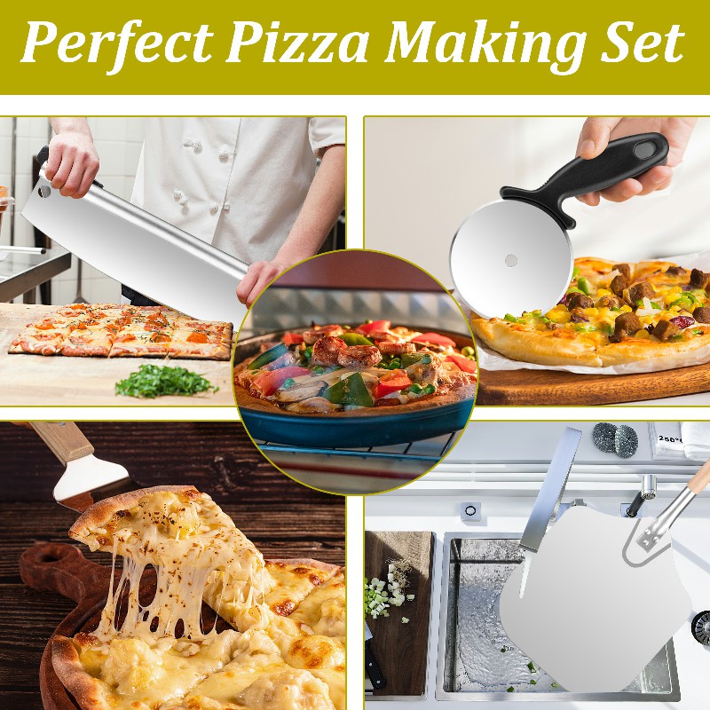 Pizza Making Tool Kits Ideal for for Homemade Baking Pizza Cookies Cake and BBQ