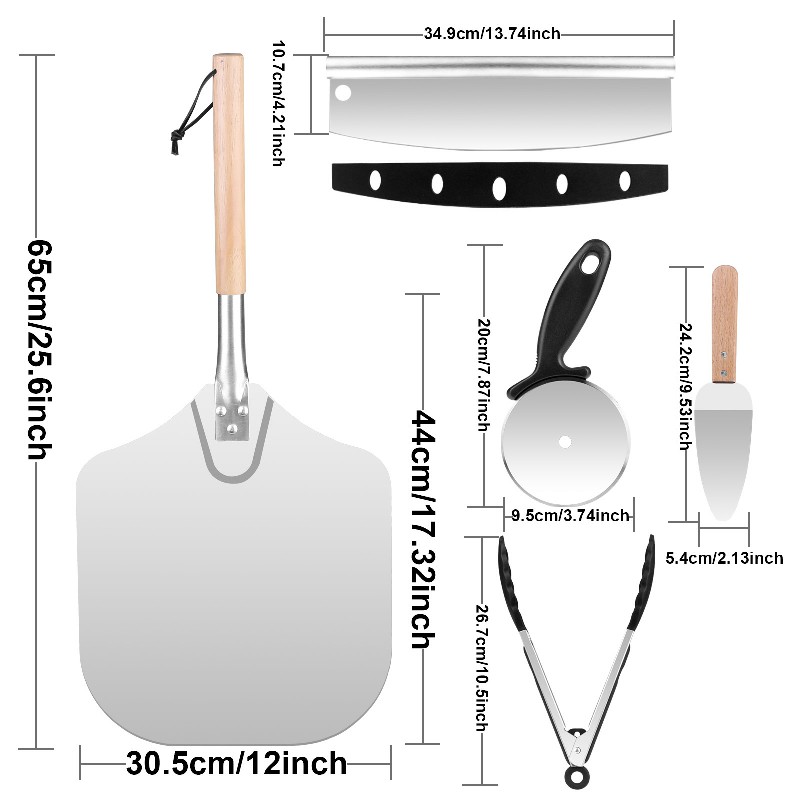 Pizza Making Tool Kits Ideal for for Homemade Baking Pizza Cookies Cake and BBQ