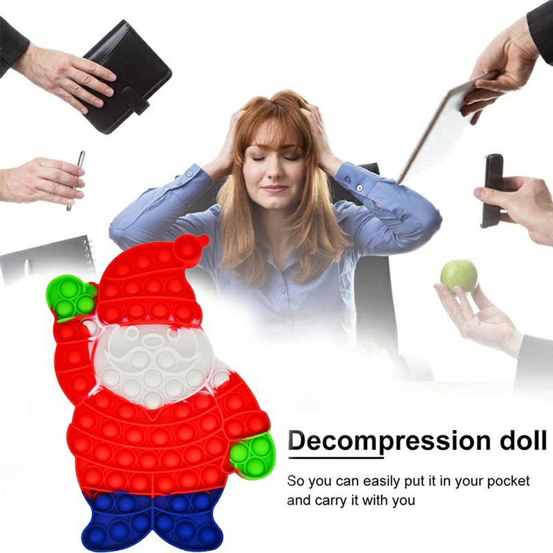 Pop it Fidget Santa Claus a Loud Side and a Quiet Side to Pop - Red
