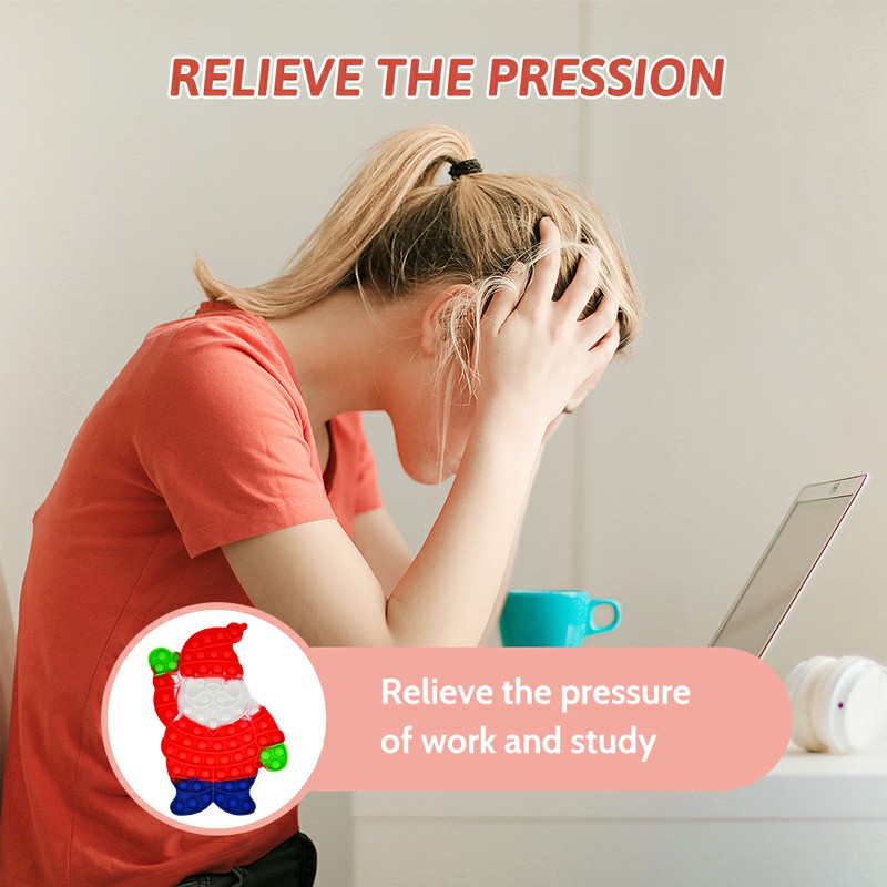 Pop it Fidget Santa Claus a Loud Side and a Quiet Side to Pop - Red