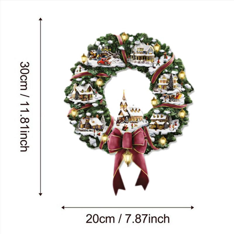 Christmas Window Stickers Xmas Snowman Santa Art Decal Wall Home Shop Decor - Garland Window I