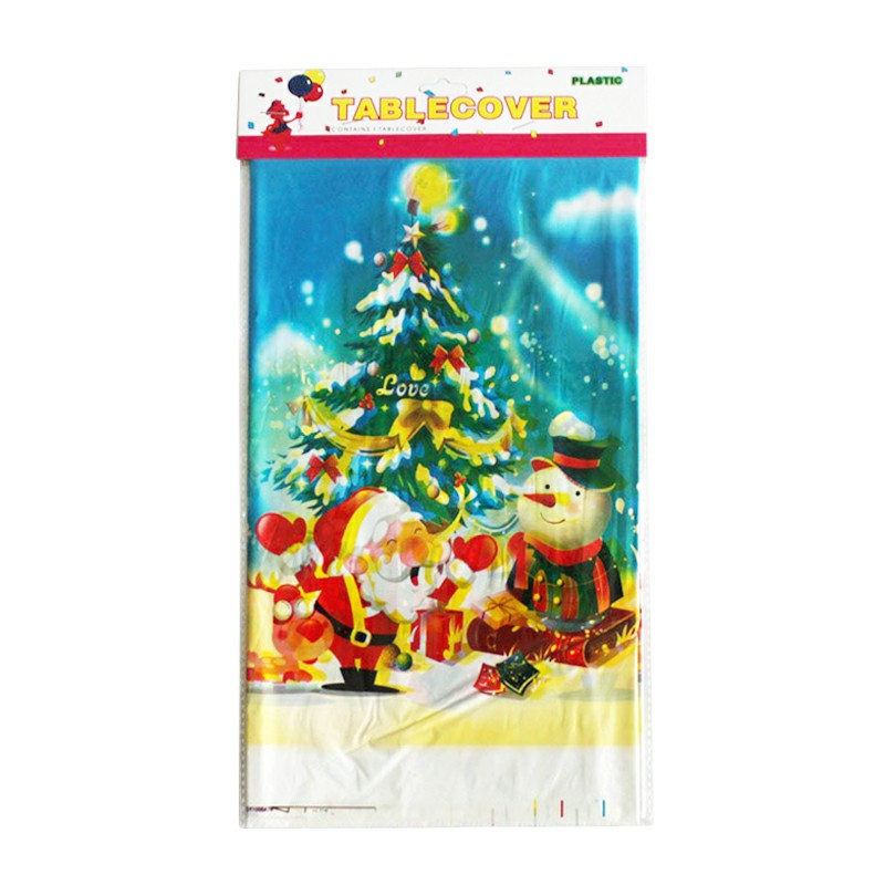 Disposable Christmas Themed Table Cloths Xmas Party Table Cover Home Decoration - Christmas 3