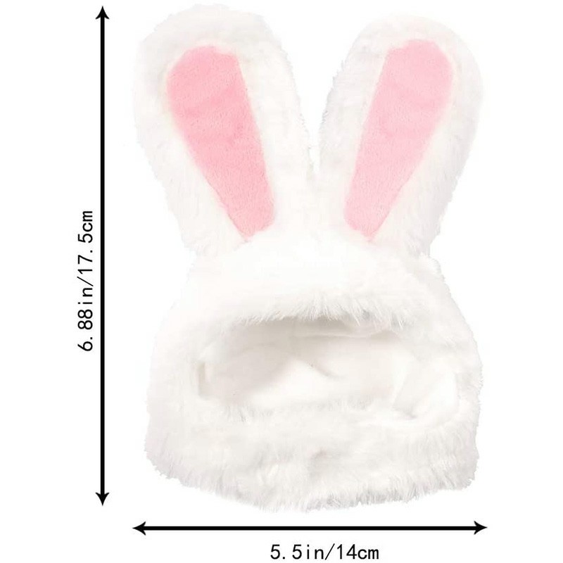 Cute Costume Bunny Rabbit Hat with Ears for Cats and Small Dogs Party Costume Easter Pet Accessory Headwear
