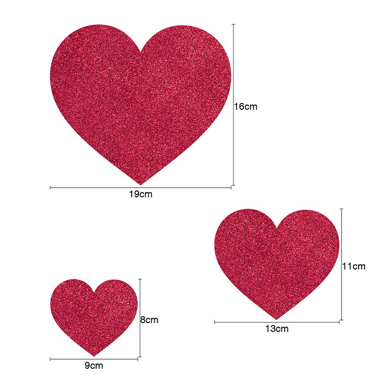 4M Red Love Heart Garland Hanging Double Sided Glitter Metallic Paper Streamer Banner - Single Love