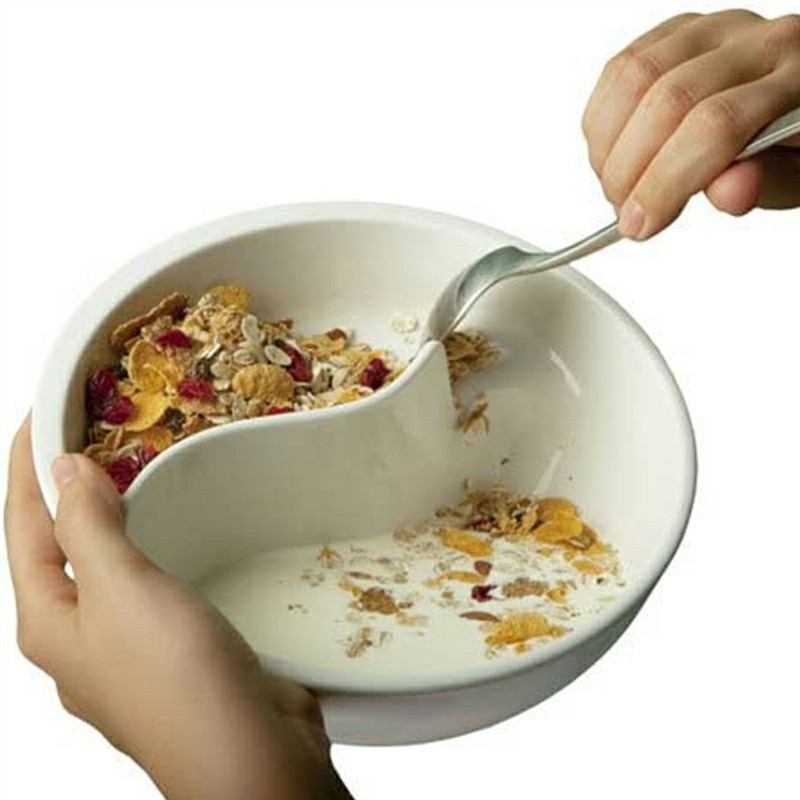 2 pcs Creative and Lovely Cereal Bowl with the Spiral Slide Design - Red + White