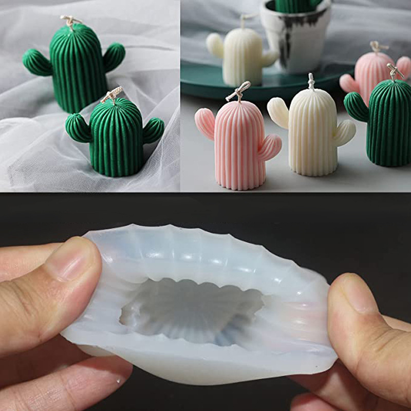 3D Cactus Candle Molds Silicone Soap Mold DIY Craft Wax Resin Plaster Flower Candle Mold