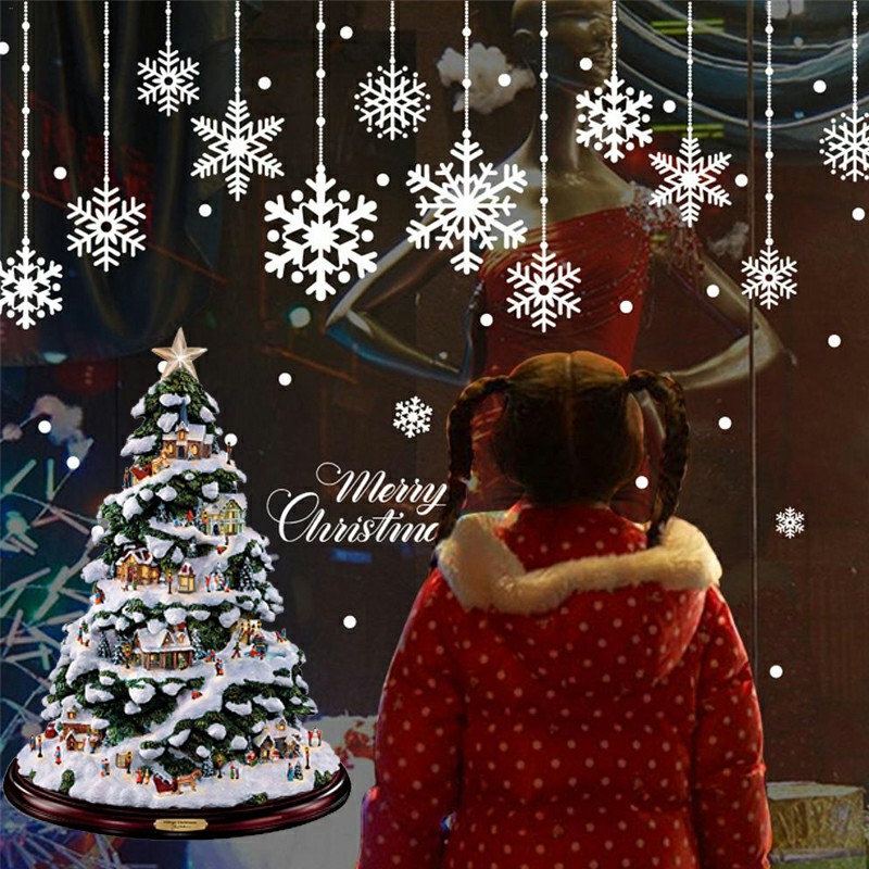 Christmas Window Stickers Xmas Snowman Santa Art Decal Wall Home Shop Decor - Christmas Window D