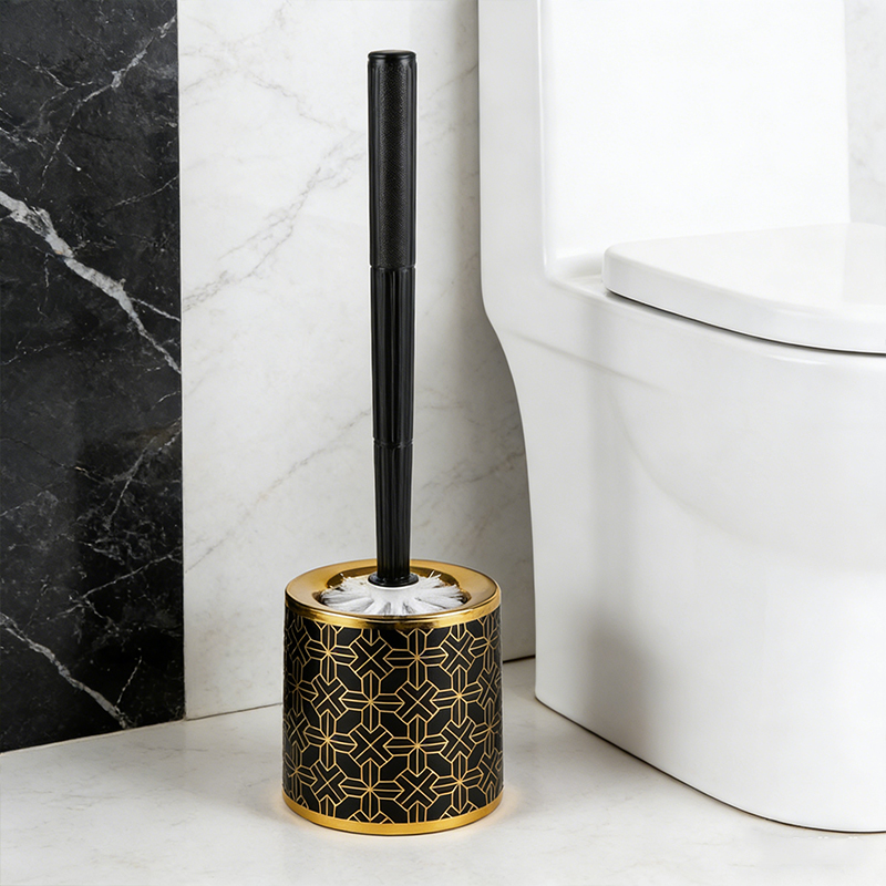 Toilet Brush with Round Stand Strong Dense Bristles 40cm Random Colours 136g