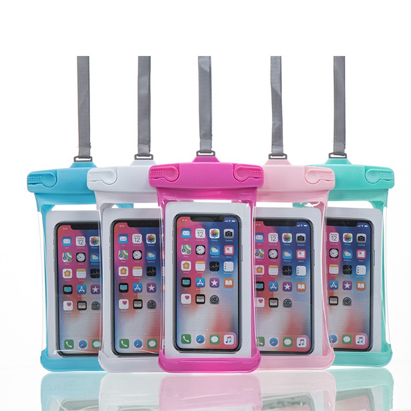 Universal 7.2 inch Waterproof Three-dimensional E Type Phone Pouch Glowing Bag - Pink