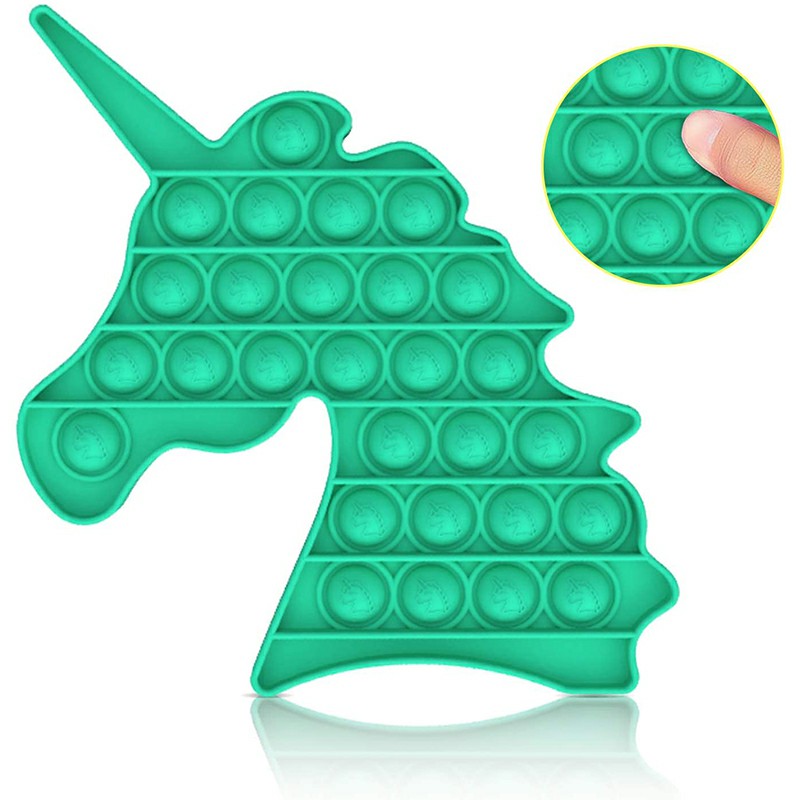 Pop it Fidget Unicorn a Loud Side and a Quiet Side to Pop - Green