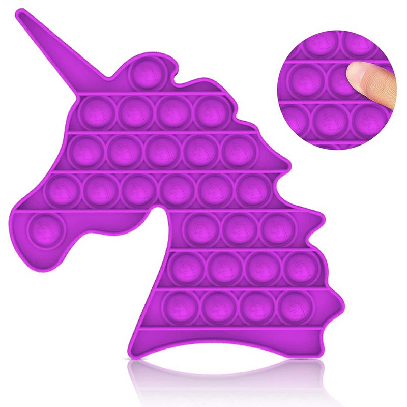 Pop it Fidget Unicorn a Loud Side and a Quiet Side to Pop - Purple