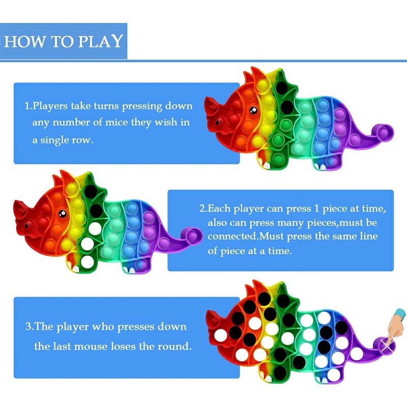 Pop it Fidget Game Among Us Anti Atress Products Triceratops - Multicolor