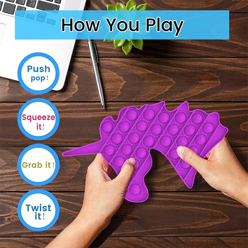 Pop it Fidget Unicorn a Loud Side and a Quiet Side to Pop - Purple