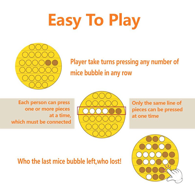 Pop it Fidget Unicorn a Loud Side and a Quiet Side to Pop - Orange