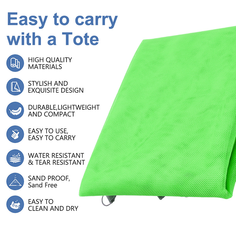 Waterproof Magic Sand Free Beach Mat 150 x 200cm Sand Blanket Mat for Picnic Camping - Green