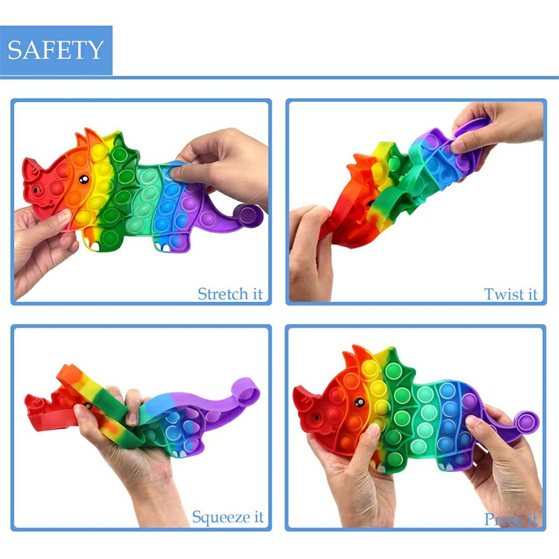 Pop it Fidget Game Among Us Anti Atress Products Triceratops - Multicolor