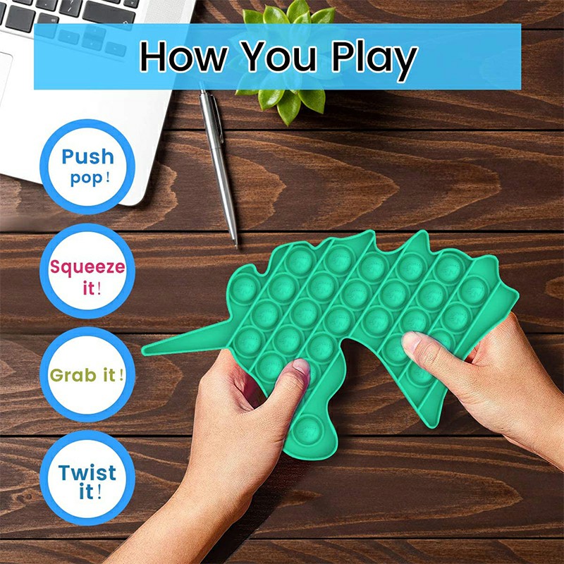 Pop it Fidget Unicorn a Loud Side and a Quiet Side to Pop - Green