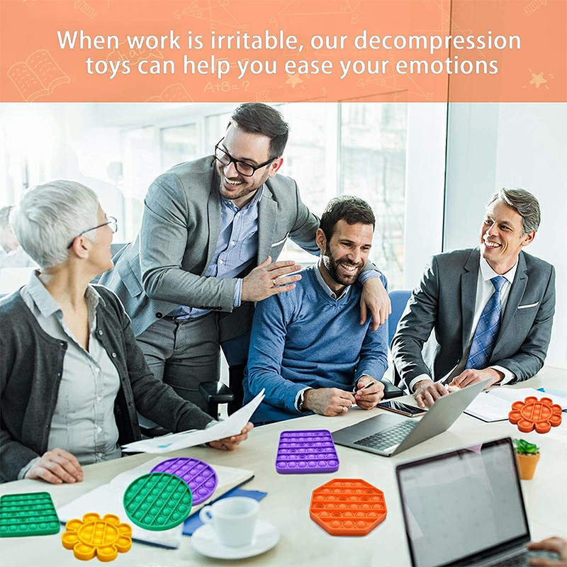 Octagon Pop it Fidget Board Unzip Product Stress Relief - Orange