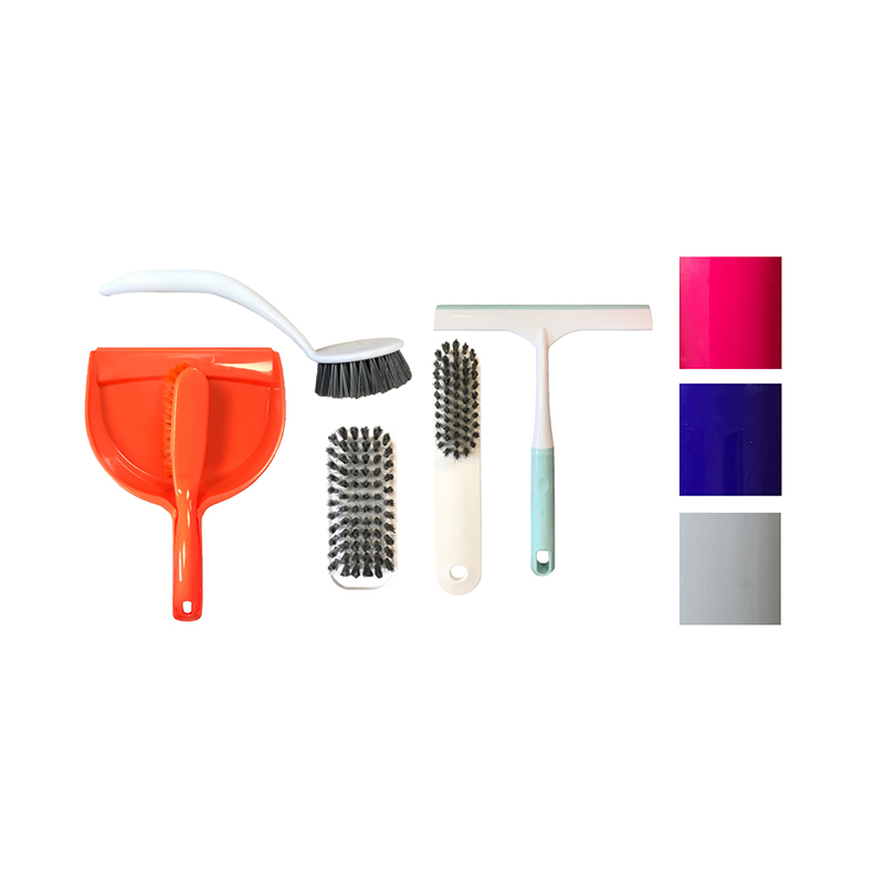 Plastic Cleaning Dustpan and Brush Set of 5 Random Colour